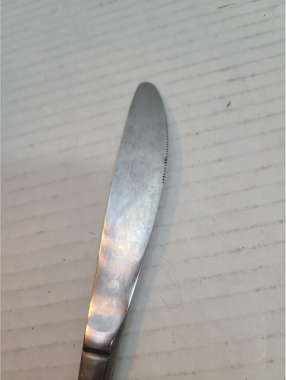 Vintage Rogers Stainless Steel Dinner Knife Rose Pattern